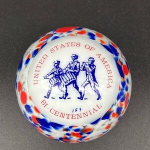 Vintage Woods Art Glass Paperweight Bicentennial 1776-1976 #153